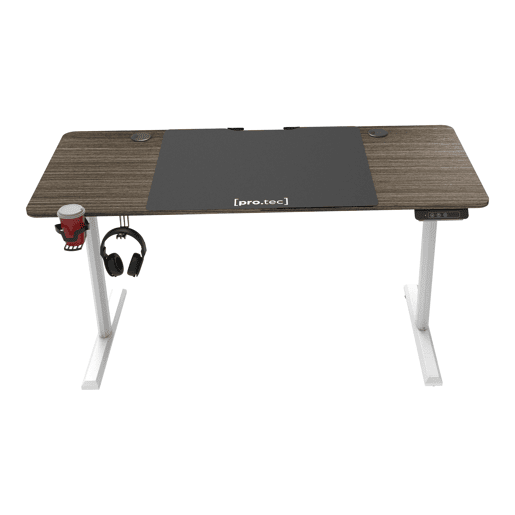 Secretária ajustável em altura Hayward 72 - 117 X 140 X 60 Cm AglomeradoMadeira metálica Tom escuro pro.tec.