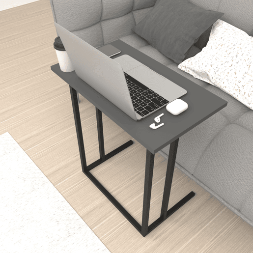 Secretária para computador portátil Högsby Chipboard 66 X 60 X 36 Cm em antracite en.casa.