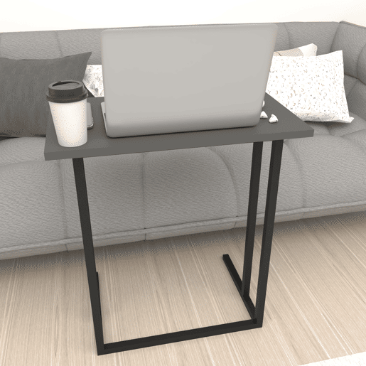 Secretária para computador portátil Högsby Chipboard 66 X 60 X 36 Cm em antracite en.casa.