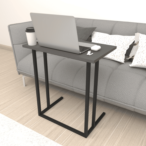 Secretária para computador portátil Högsby Chipboard 66 X 60 X 36 Cm em antracite en.casa.