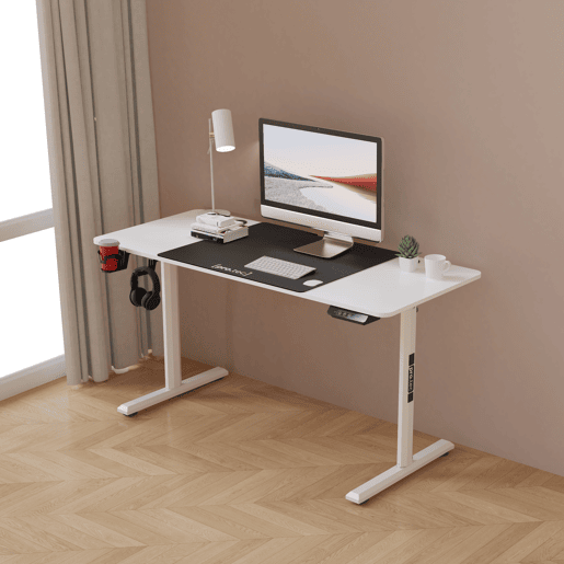 Secretária ajustável em altura Hayward 72 - 117 X 140 X 60 Cm AglomeradoMetal Branco pro.tec.