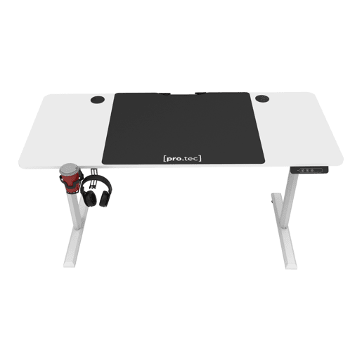 Secretária ajustável em altura Hayward 72 - 117 X 140 X 60 Cm AglomeradoMetal Branco pro.tec.