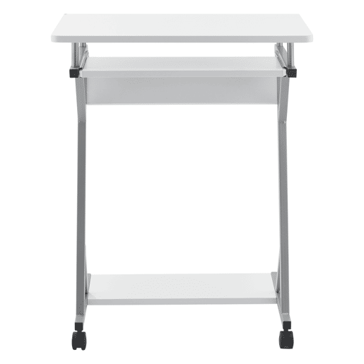 Secretária para computador Gent com tabuleiro para teclado extensível em aço 60 x 40 x 75 - Branco en.casa.