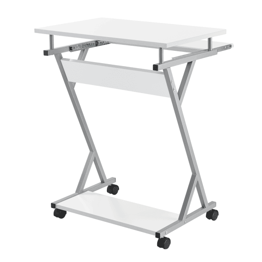 Secretária para computador Gent com tabuleiro para teclado extensível em aço 60 x 40 x 75 - Branco en.casa.