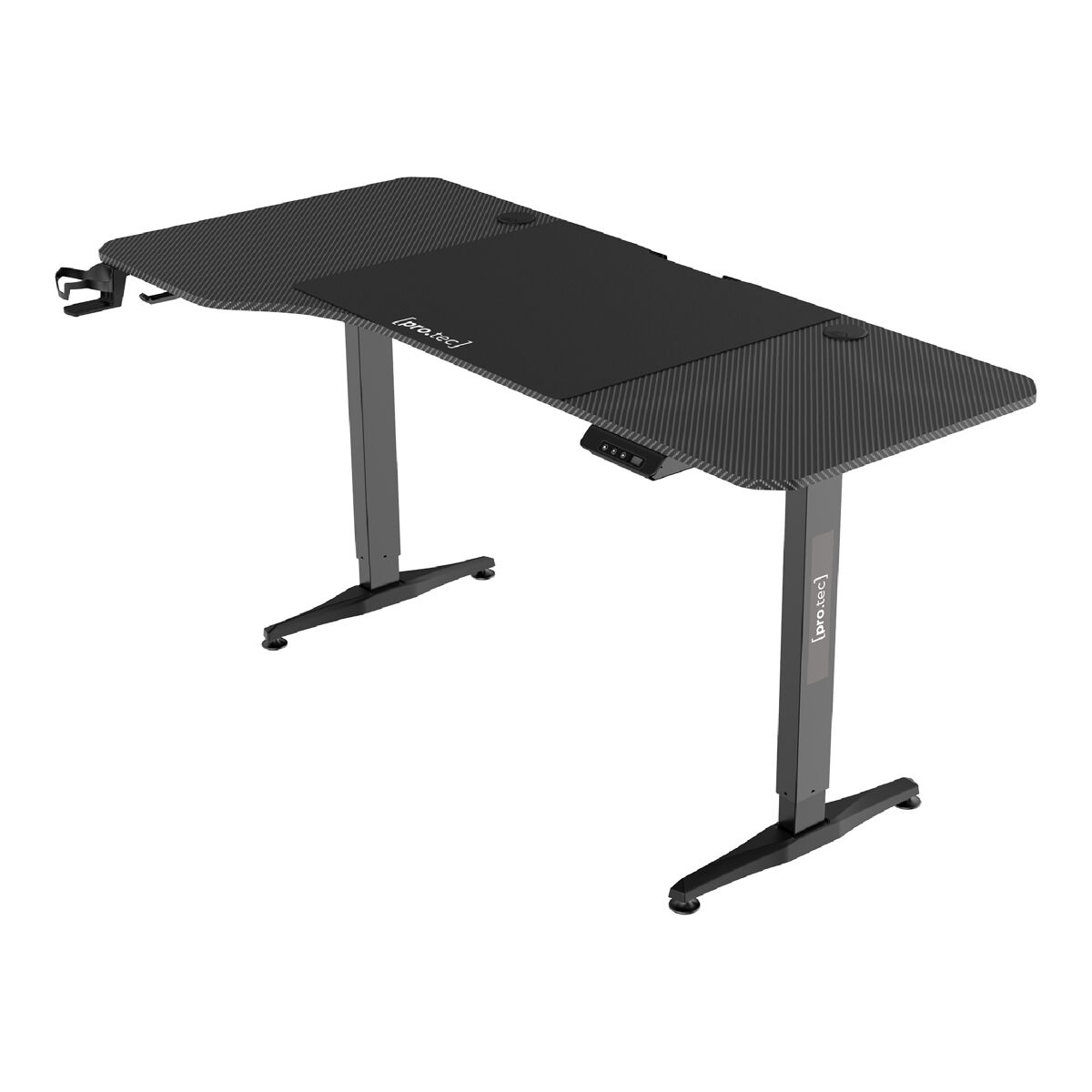 Escritorio oxnard en forma de l de altura regulable 73 - 118 cm - negro [pro.tec]
