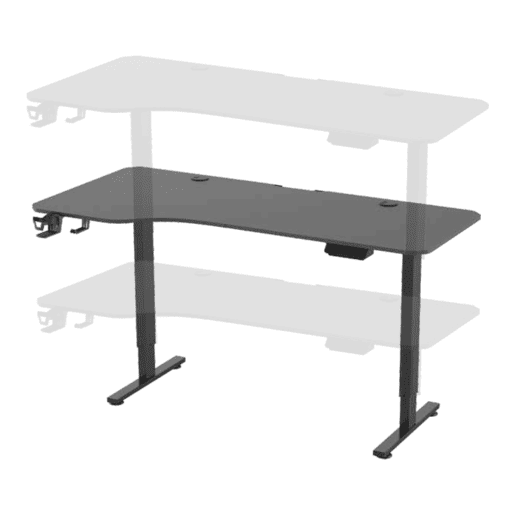 Secretária Oxnard em forma de L com altura ajustável 73 - 118 cm - Preto pro.tec