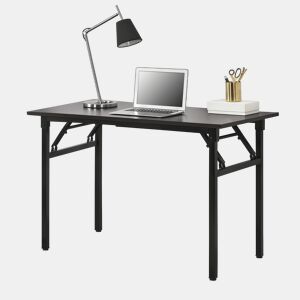 Secretária dobrável ajustável em altura aglomerado de madeira 75 - 76,4 cm aglomerado de metal 120 x 60 cm - Cor castanho escuropreto neu.haus.