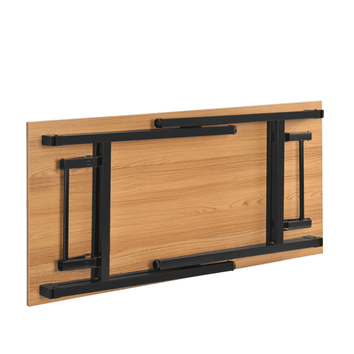 Secretária dobrável ajustável em altura aglomerado de madeira 75 - 76,4 cm aglomerado de metal 120 x 60 cm - Cor FaiaPreto neu.haus.