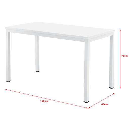 Secretária retangular Odense em açoaglomerado 75 x 120 x 60 cm - Branco en.casa.