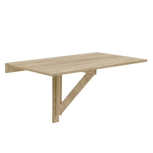 Mesa de Secretária de Parede - Dobrável 100 X 60 X 58 Cm Efeito Madeira Faia en.casa.