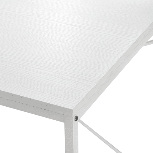 Secretária Stavanger com 4 prateleiras MetalComposto 122 x 120 x 64 cm - Branco en.casa.