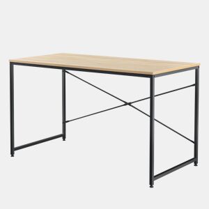 Secretária Røros em MDF e metal 120 x 60 x 72 cm - Efeito carvalho en.casa.