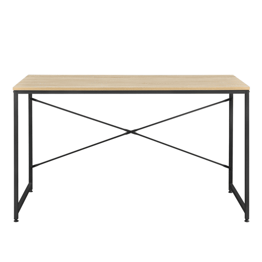 Secretária Røros em MDF e metal 120 x 60 x 72 cm - Efeito carvalho en.casa.