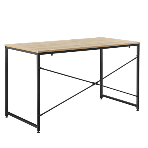 Secretária Røros em MDF e metal 120 x 60 x 72 cm - Efeito carvalho en.casa.