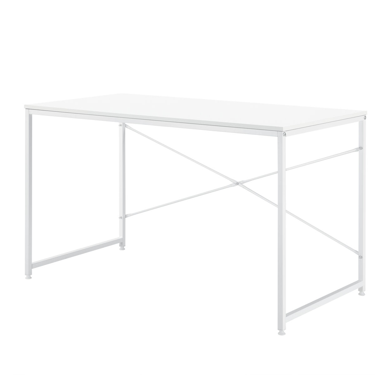 Mesa escritorio røros en mdf y metal 120 x 60 x 72 cm - blanco [en.casa]