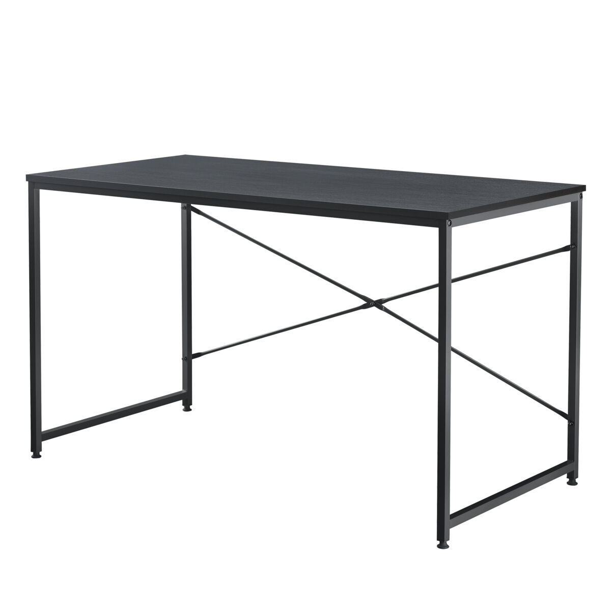 Mesa escritorio røros en mdf y metal 120 x 60 x 72 cm - negro [en.casa]