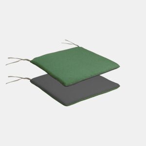 Almofada de cadeira reversível Verde - Cinzento 38 x 3 x 42 cm