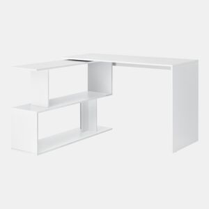 Secretária Arendal em forma de L Aglomerado 77x120x50 cm branco en.casa