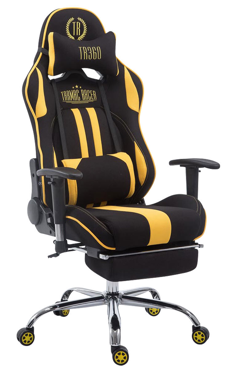 Silla de oficina racing limit v2 con reposabrazos y respaldo ajustable negro / amarillo