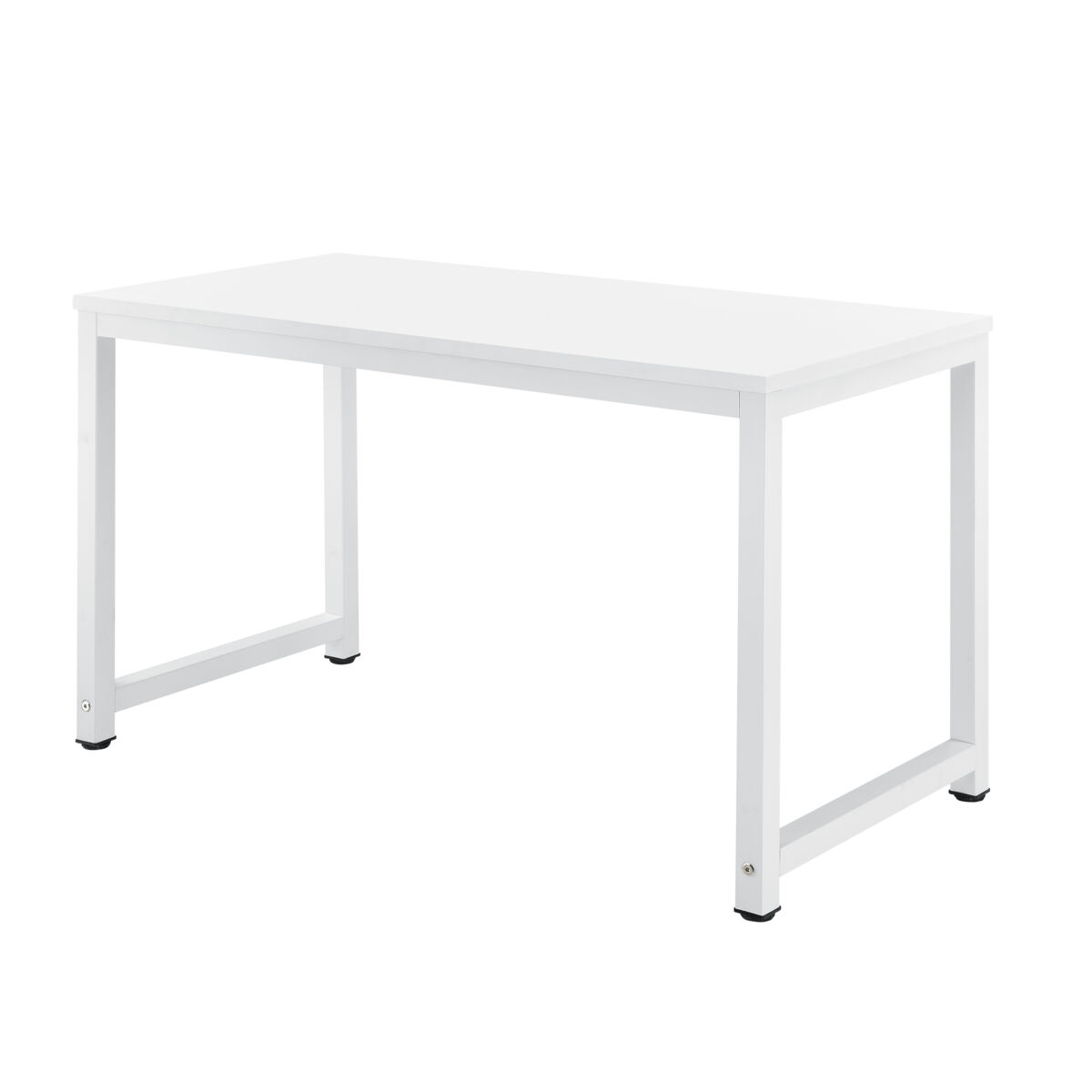 Mesa escritorio de ordenador pc herning  acero/aglomerado 75x120x60 cm blanco [en.casa]