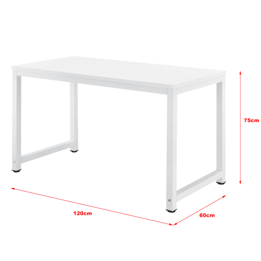 Mesa de computador Mesa de PC Herning AçoAglomerado 75x120x60 cm Branco en.casa