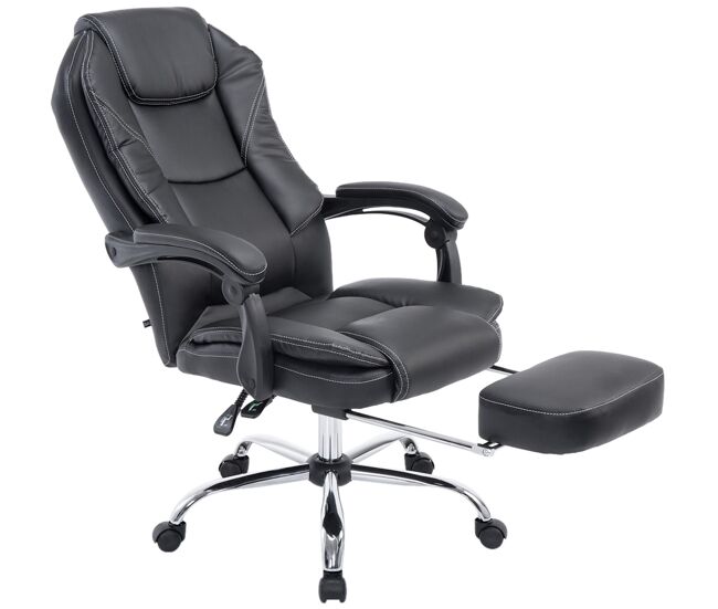 Silla de oficina funcional y versátil con reposapiés extraíble castle negro