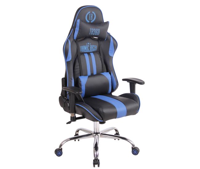 Silla gamer masajeante limit xm 100% poliuretano, con temperatura de calentamiento en el asiento azul / negro