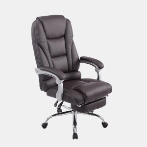 Cadeira executiva Pacific design elegante com apoio para os pés rebatível 100% poliuretano Cor Castanho