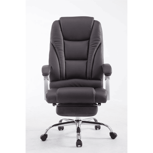 Cadeira executiva Pacific design elegante com apoio para os pés rebatível 100% poliuretano Cor Castanho