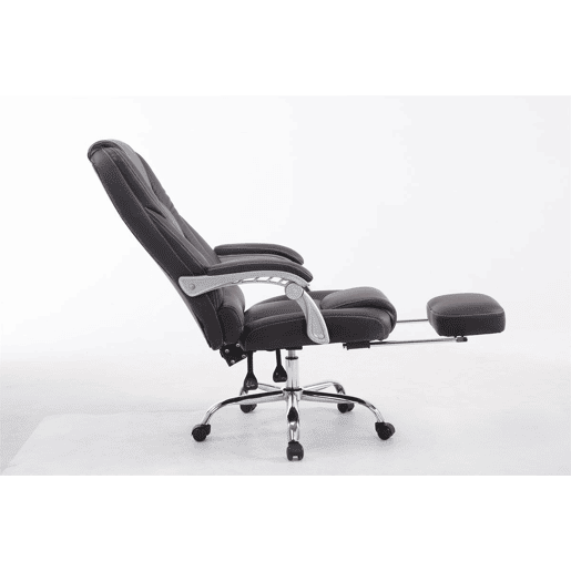 Cadeira executiva Pacific design elegante com apoio para os pés rebatível 100% poliuretano Cor Castanho