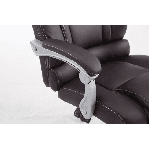 Cadeira executiva Pacific design elegante com apoio para os pés rebatível 100% poliuretano Cor Castanho