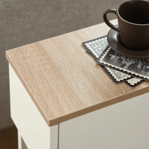Conjunto de 2 mesas de apoio com 1 gaveta branco FBT111 20x35x60 cm SoBuy