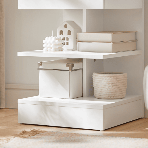 Conjunto de 2 mesas de cabeceira com 1 gaveta e 2 prateleiras 39 x 39 x 65 cm SoBuy FBT49-Wx2