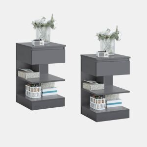Conjunto de 2 mesas de cabeceira 39 x 39 x 65 cm SoBuy FBT49-HGx2