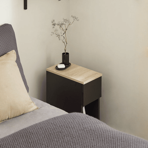 Conjunto de 2 mesas de apoio com 1 gaveta preto FBT111 20x35x60 cm SoBuy