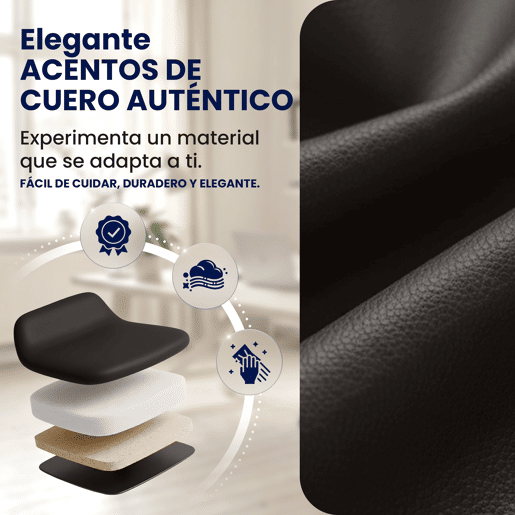 Cadeira de escritório ergonómica Keren com assento regulável em altura 100% pele verdadeira Cor Castanho
