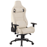 Cadeira de escritório ergonómica Keren com assento regulável em altura 100% pele verdadeira Cor Creme