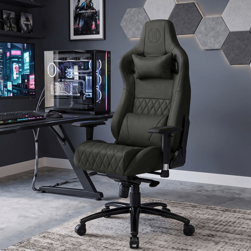 Cadeira de escritório ergonómica Keren com assento regulável em altura 100% pele verdadeira Cor Cinzento Cadeira de escritório ergonómica Keren com assento regulável em altura 100% pele verdadeira Cor Cinzento