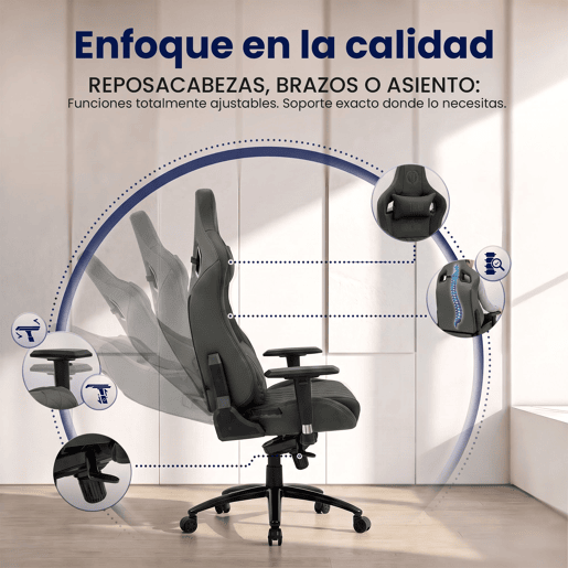 Cadeira de escritório ergonómica Keren com assento regulável em altura 100% pele verdadeira Cor Cinzento Cadeira de escritório ergonómica Keren com assento regulável em altura 100% pele verdadeira Cor Cinzento
