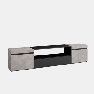 Móvel de TV, Muito espaço de arrumação, 200x35x45cm, Para televisores até 80, Estante para TV, Estilo moderno, Cimento
