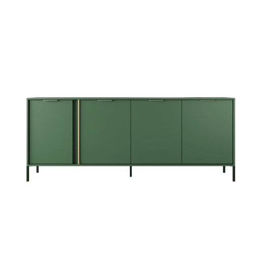 Cómoda LARS 4D design moderno e acabamento de alta qualidade 203x40x82 cm Verde e dourado