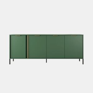 Cómoda LARS 4D design moderno e acabamento de alta qualidade 203x40x82 cm Verde e dourado