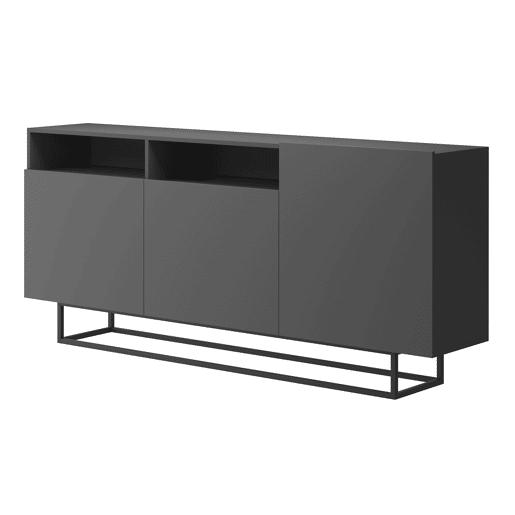 Cómoda ENJOY EK180 moderna e funcional 180x37x82 cm Cinzento escuro