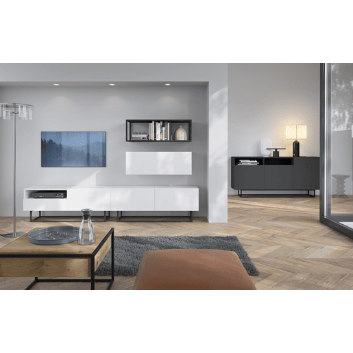 Cómoda ENJOY EK180 moderna e funcional 180x37x82 cm Cinzento escuro