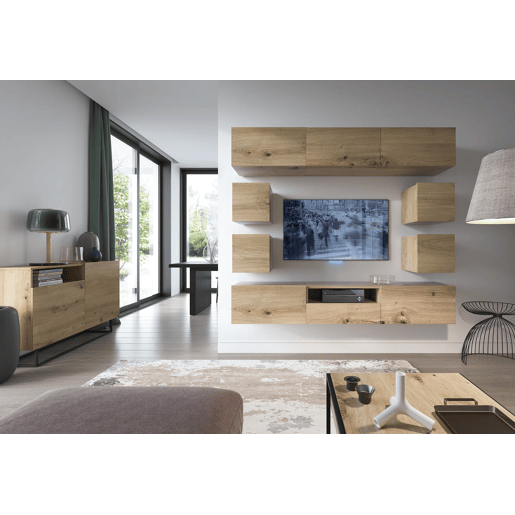 Cómoda ENJOY EK180 moderna e funcional 180x37x82 cm Cinzento escuro