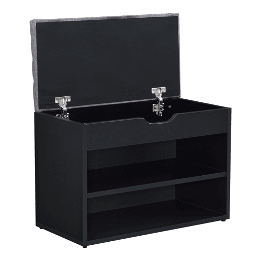 Banco de sapatos Gentofte 46 x 60 x 30 cm para 4 pares Aglomerado preto e cinzento en.casa.