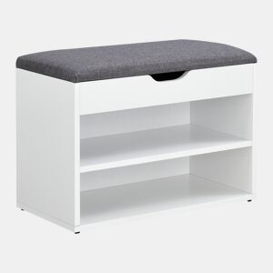 Banco de sapatos Gentofte 46 x 60 x 30 cm para 4 pares em aglomerado branco e cinzento en.casa.