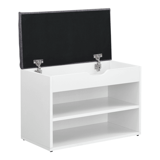 Banco de sapatos Gentofte 46 x 60 x 30 cm para 4 pares em aglomerado branco e cinzento en.casa.