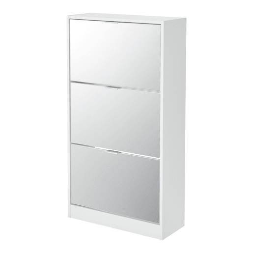 Sapateira Kragerø 3 compartimentos máx. 18 pares aglomerado 115 x 60 x 24 cm branco en.casa.