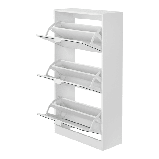 Sapateira Kragerø 3 compartimentos máx. 18 pares aglomerado 115 x 60 x 24 cm branco en.casa.